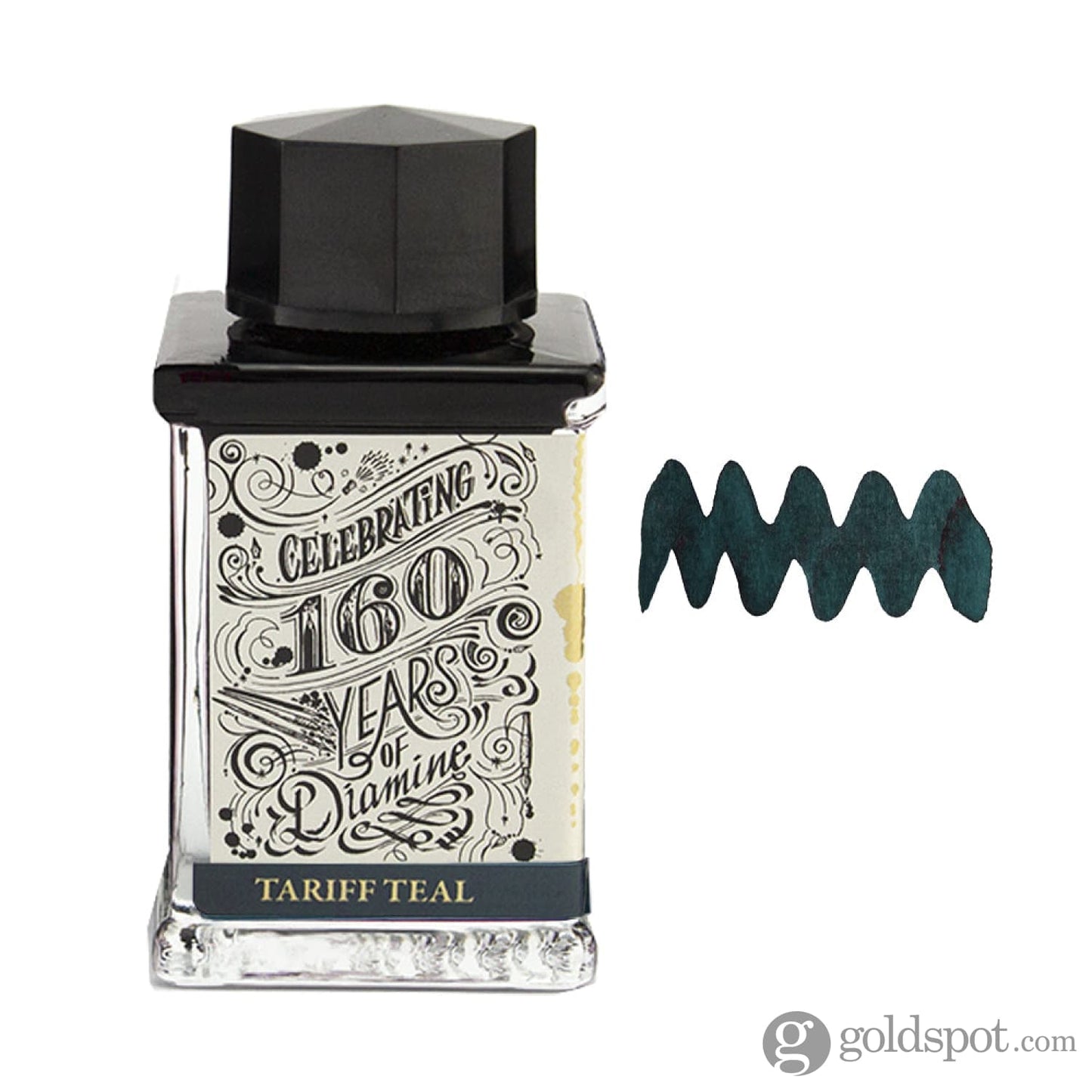 Diamine 160th Anniversary Bottled Ink in Tariff Teal - 75 mL Bottled Ink