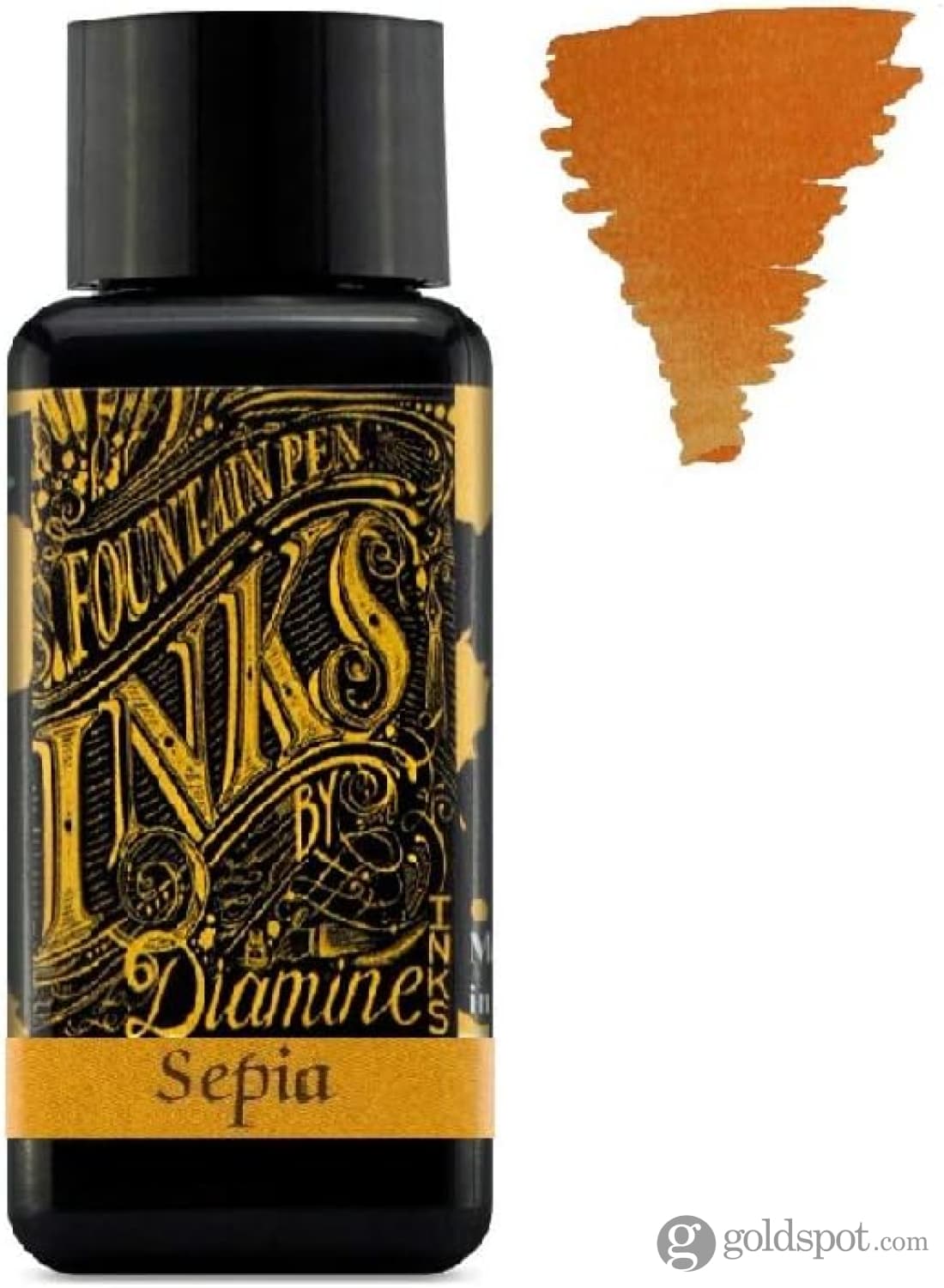 Diamine - 30ml Fountain Pen Ink - Colour Wheel - 6 x Bottles - Writers Blood Cool Green Misty Blue Sepia Flamingo Pink Damson Bottled Ink