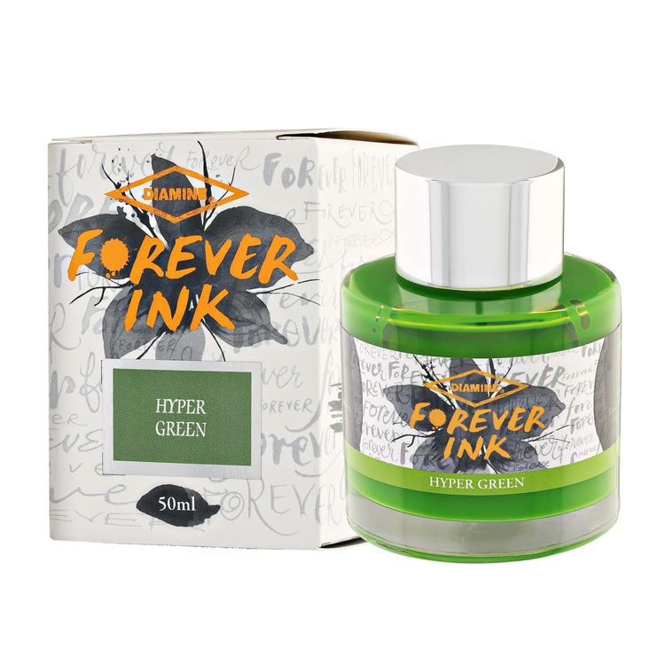Diamine Forever Ink Bottled Ink in Hyper Green - 50 ml Bottled Ink