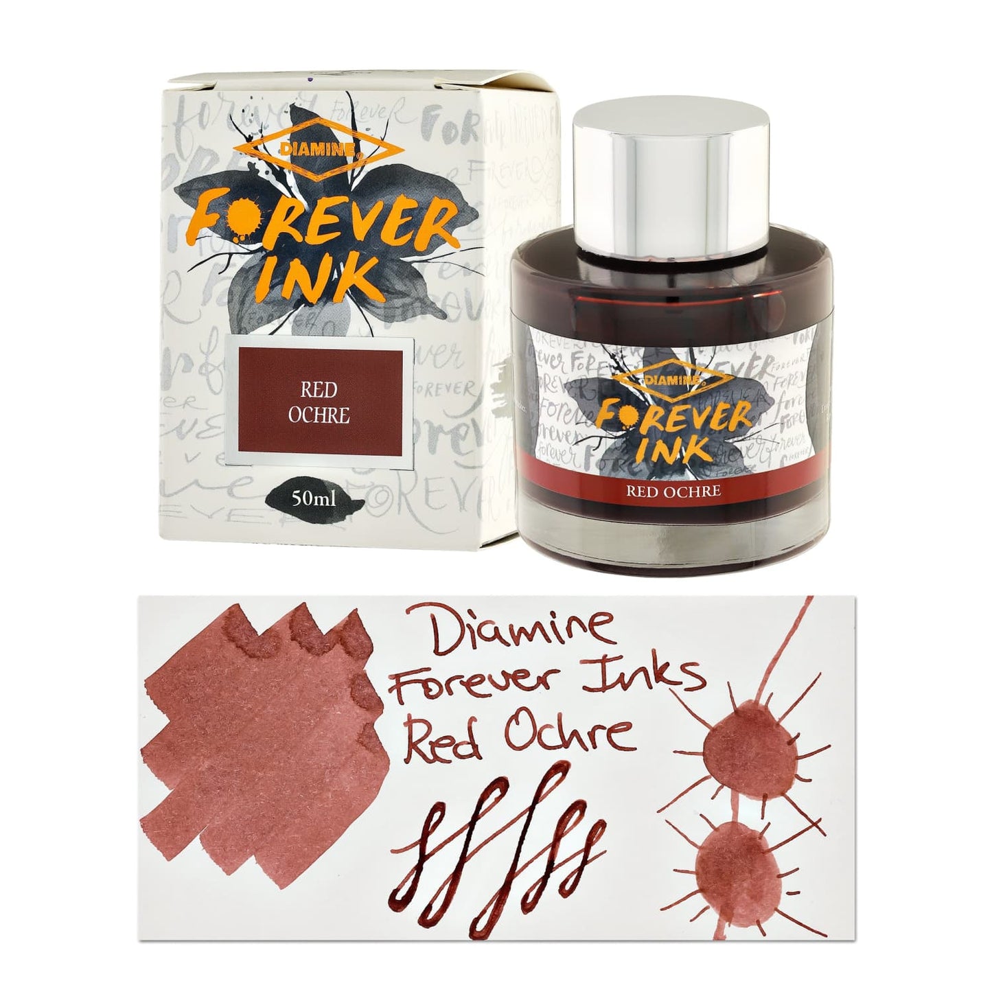 Diamine Forever Ink Bottled Ink in Red Ochre - 50 ml Bottled Ink