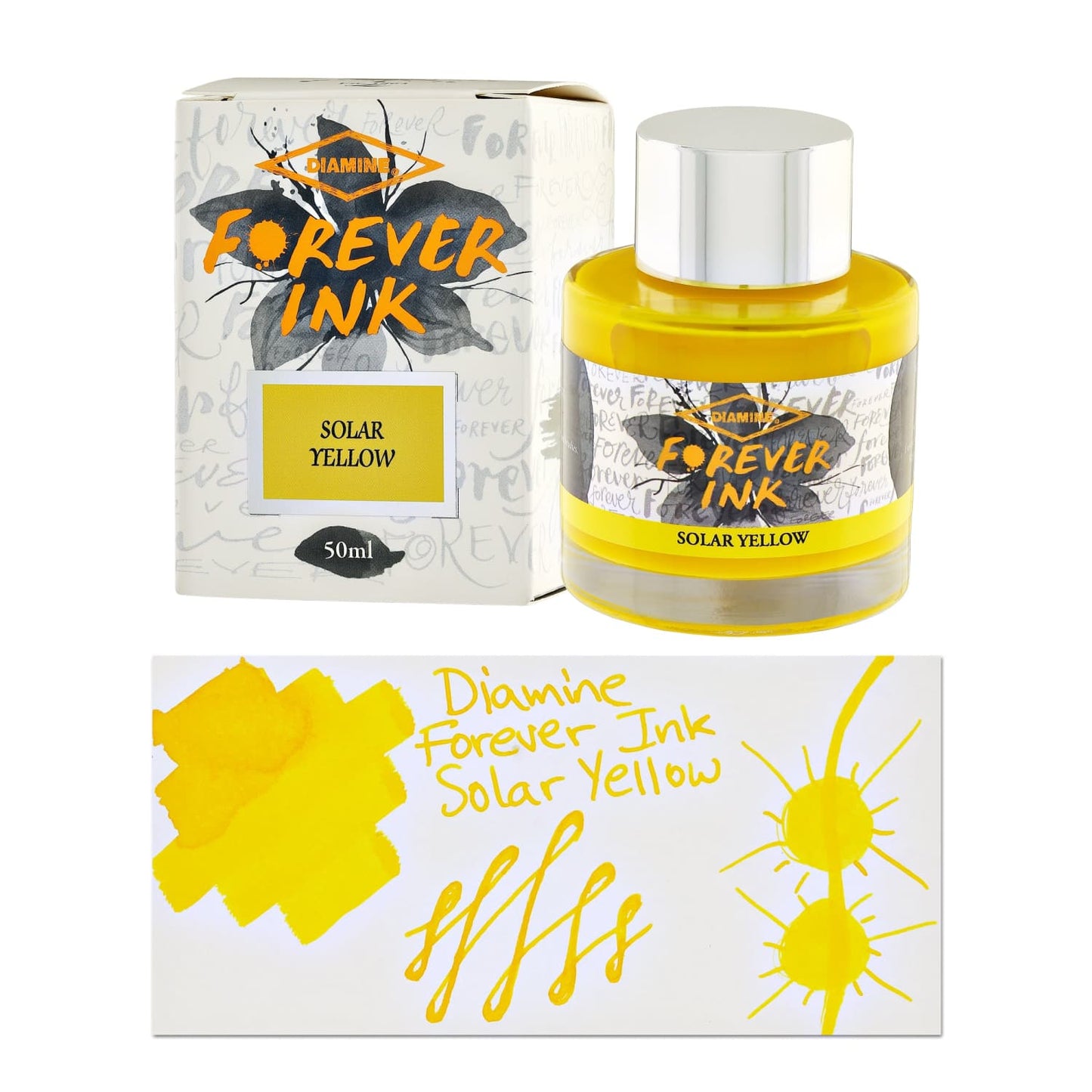 Diamine Forever Ink Bottled Ink in Solar Yellow - 50 ml Bottled Ink