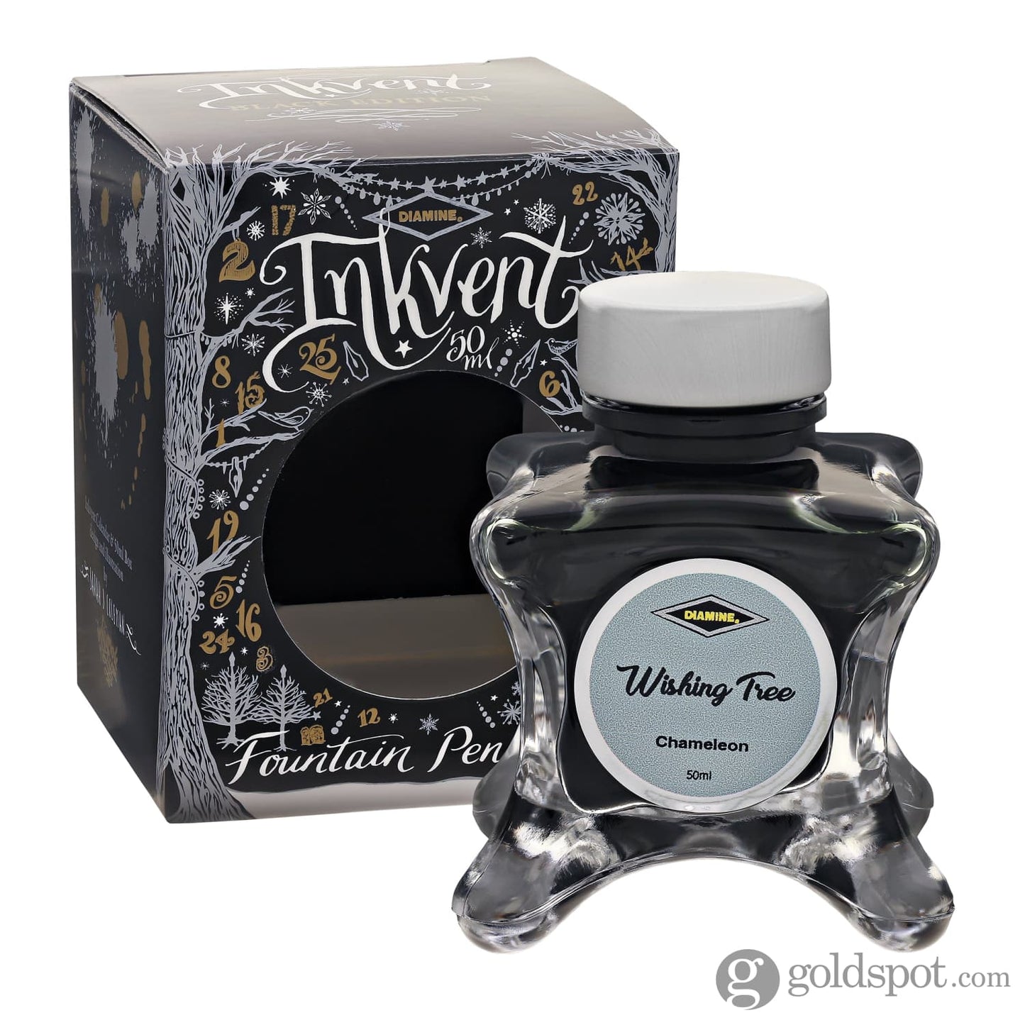 Diamine Inkvent Black Edition Chameleon & Shimmer Bottled Ink in Wishing Tree - 50 mL Bottled Ink