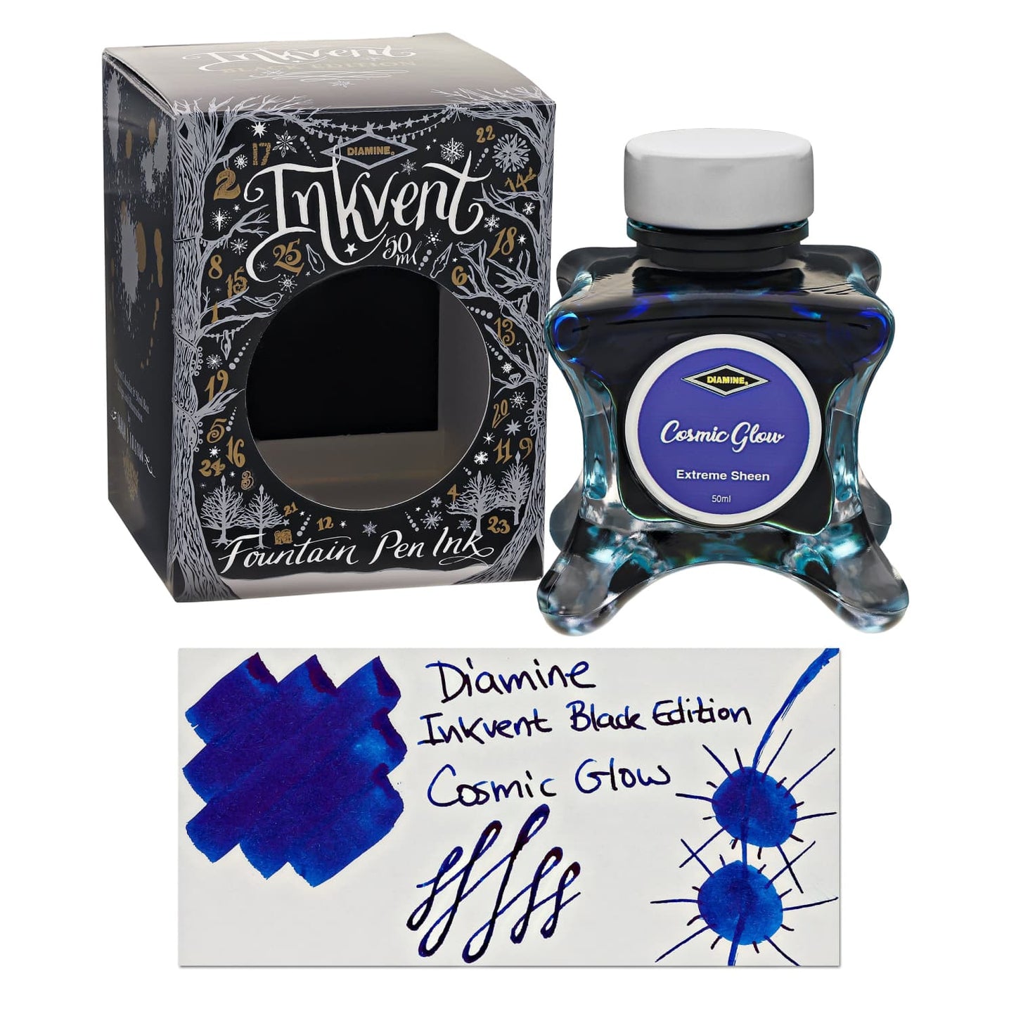 Diamine Inkvent Black Edition Extreme Sheen Bottled Ink in Cosmic Glow - 50 mL Bottled Ink