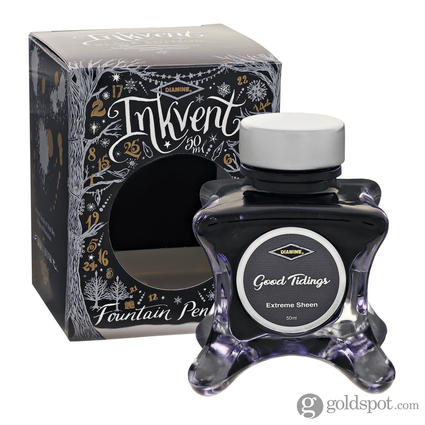 Diamine Inkvent Black Edition Extreme Sheen Bottled Ink in Good Tidings - 50 mL Bottled Ink