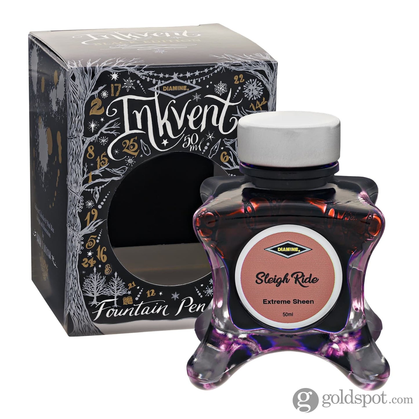 Diamine Inkvent Black Edition Extreme Sheen Bottled Ink in Sleigh Ride - 50 mL Bottled Ink