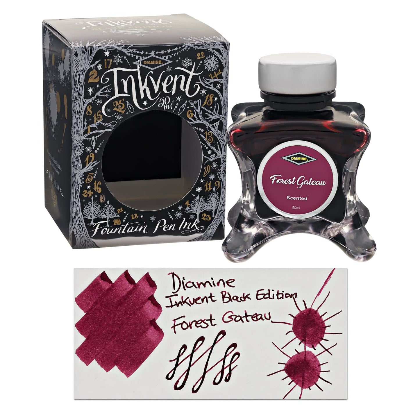 Diamine Inkvent Black Edition Scented Bottled Ink in Forest Gateau - 50 mL Bottled Ink