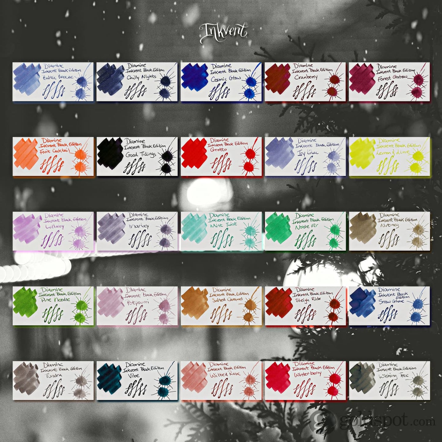 Diamine Inkvent Black Edition Scented Bottled Ink in Forest Gateau - 50 mL Bottled Ink