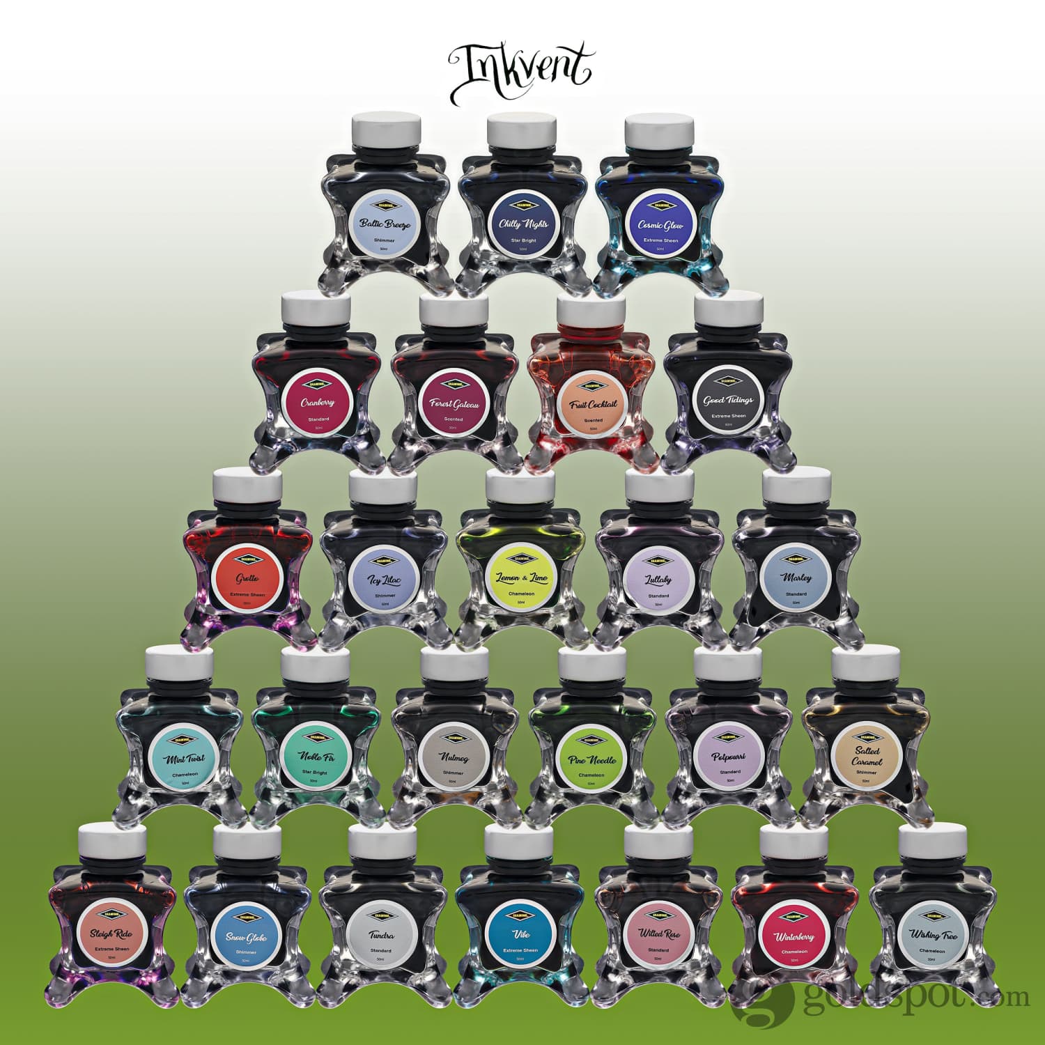 Diamine Inkvent Black Edition Shimmer Bottled Ink in Baltic Breeze