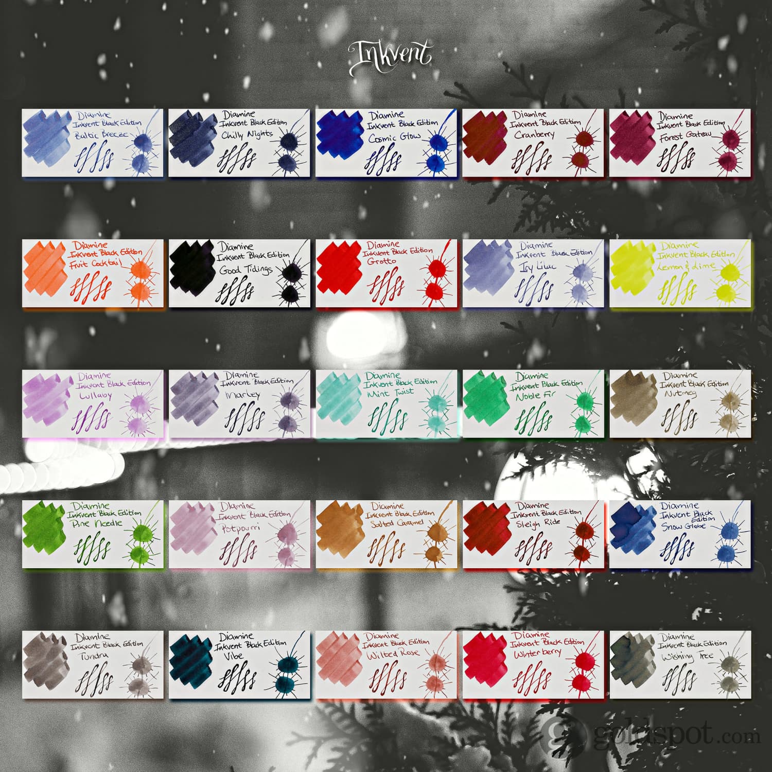 Diamine Inkvent Black Edition Shimmer Bottled Ink in Baltic Breeze
