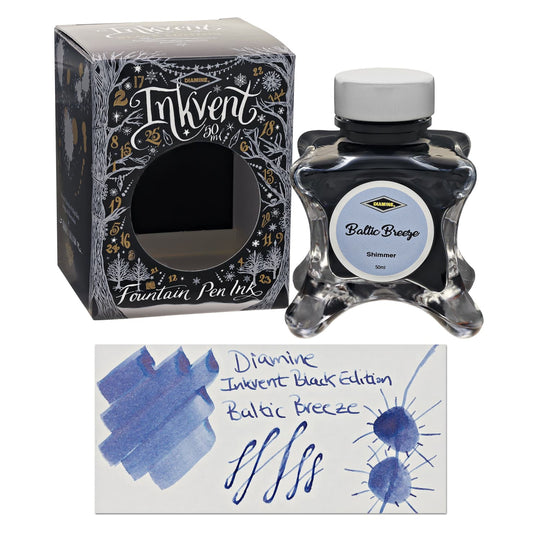 Diamine Inkvent Black Edition Shimmer Bottled Ink in Baltic Breeze - 50 mL