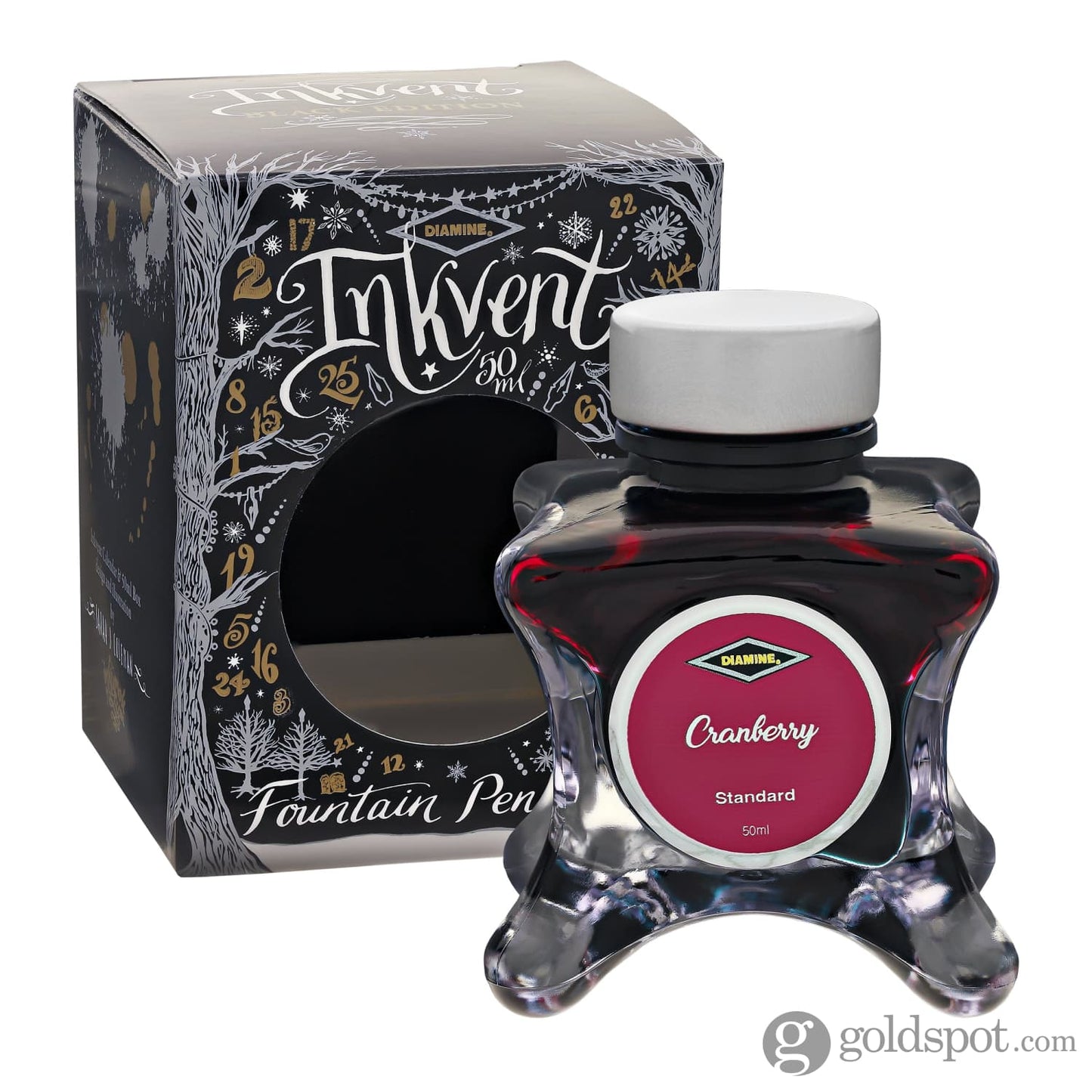 Diamine Inkvent Black Edition Standard Bottled Ink in Cranberry - 50 mL Bottled Ink