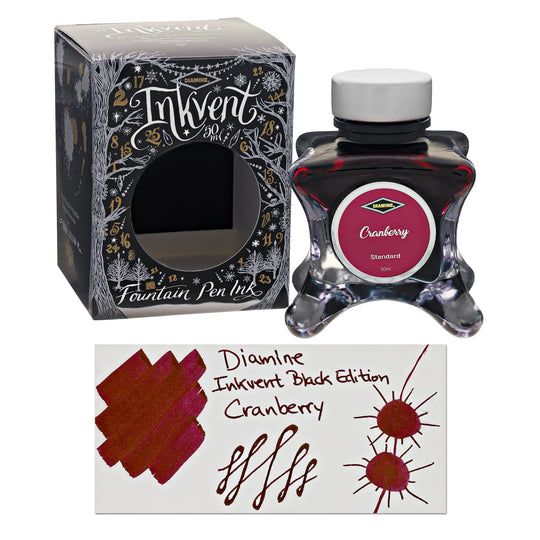 Diamine Inkvent Black Edition Standard Bottled Ink in Cranberry - 50 mL