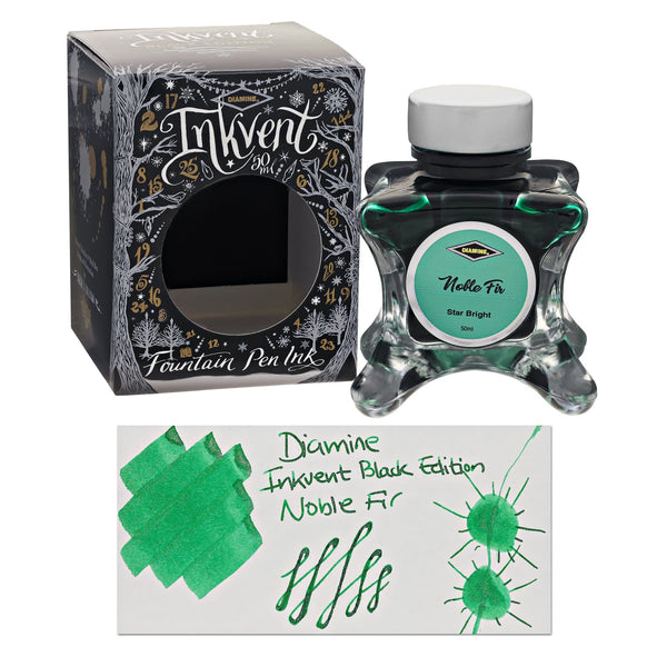 Diamine Inkvent Black Edition Starbright Bottled Ink in Noble Fir - 50 mL Bottled Ink
