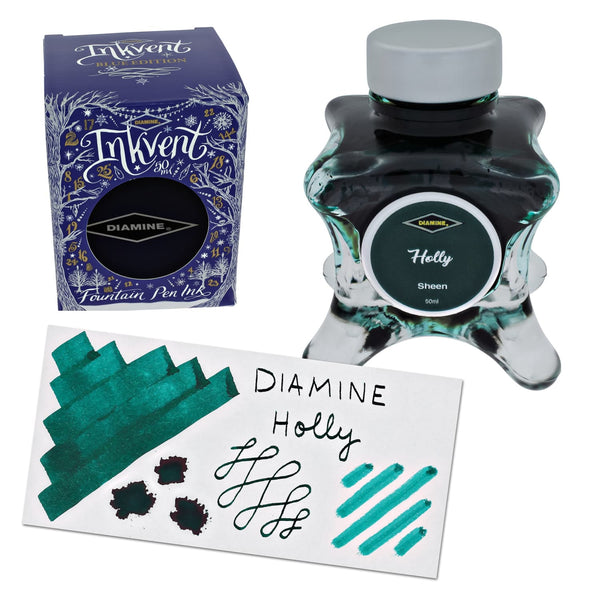 Diamine Inkvent Blue Edition Sheen Bottled Ink in Holly - 50 mL Bottled Ink