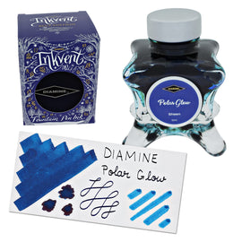 Diamine Inkvent Blue Edition Sheen Bottled Ink in Polar Glow - 50 mL