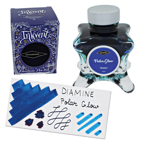 Diamine Inkvent Blue Edition Sheen Bottled Ink in Polar Glow - 50 mL Bottled Ink
