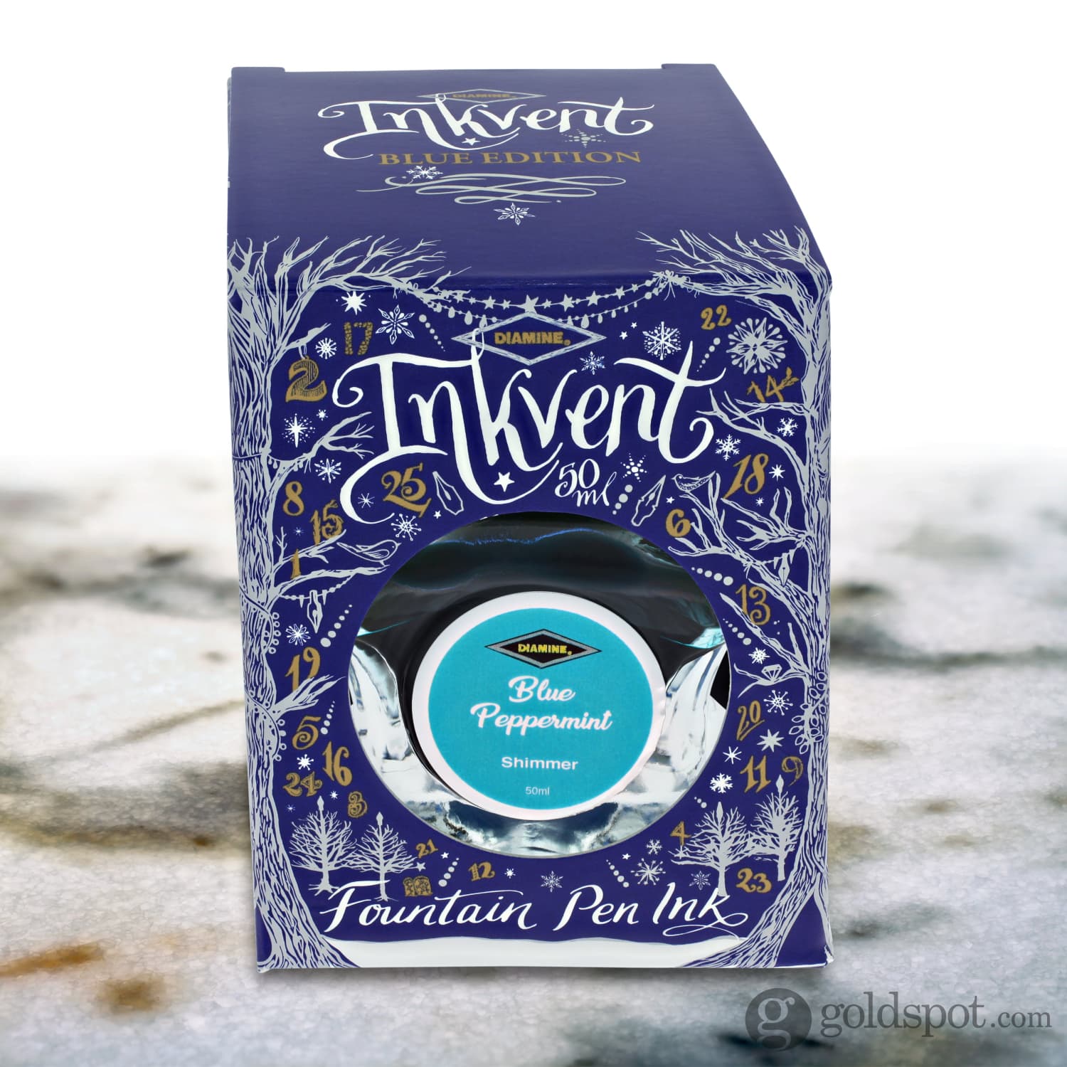 Diamine Inkvent Blue Edition Shimmer Bottled Ink in Blue