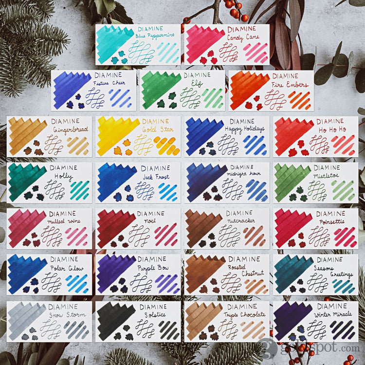 Diamine Inkvent Blue Edition Shimmer & Sheen Bottled Ink in Jack Frost - 50 mL Bottled Ink