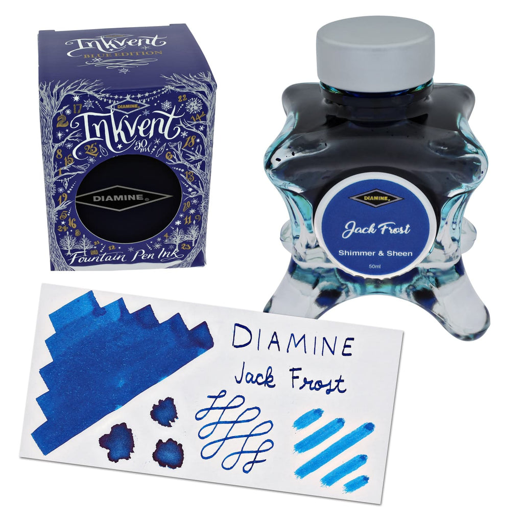Diamine Inkvent Blue Edition Shimmer & Sheen Bottled Ink in Jack Frost - 50 mL Bottled Ink