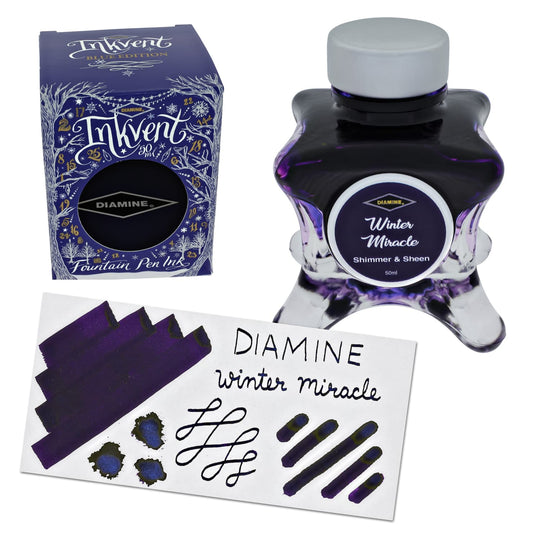 Diamine Inkvent Blue Edition Shimmer & Sheen Bottled Ink in Winter Miracle - 50 mL