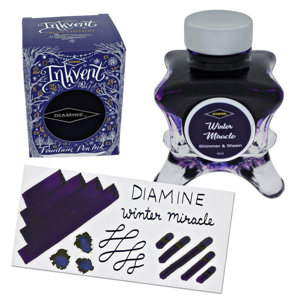 Diamine Inkvent Blue Edition Shimmer & Sheen Bottled Ink in Winter Miracle - 50 mL Bottled Ink
