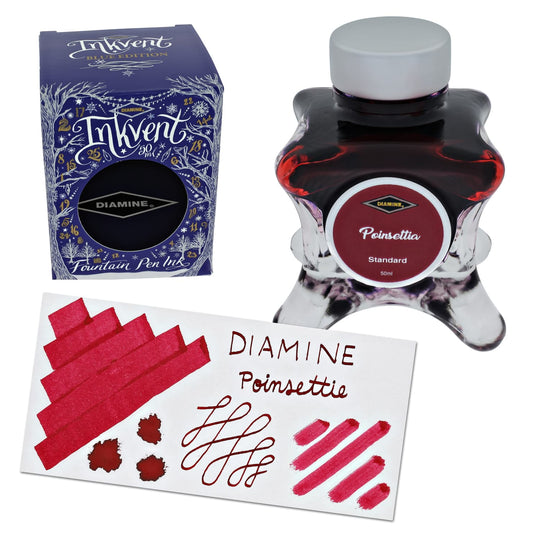 Diamine Inkvent Blue Edition Standard Bottled Ink in Poinsettia - 50 mL