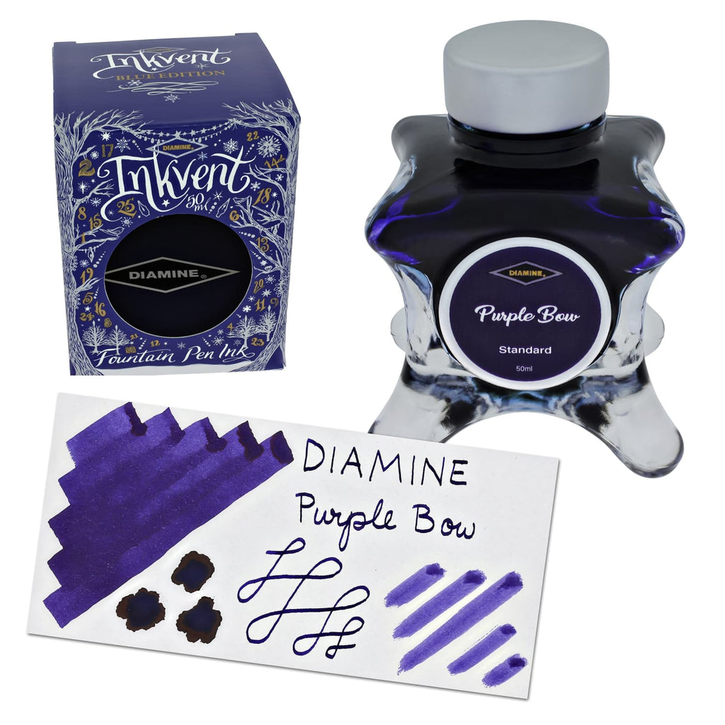 Diamine Inkvent Blue Edition Standard Bottled Ink in Purple Bow - 50 mL Bottled Ink