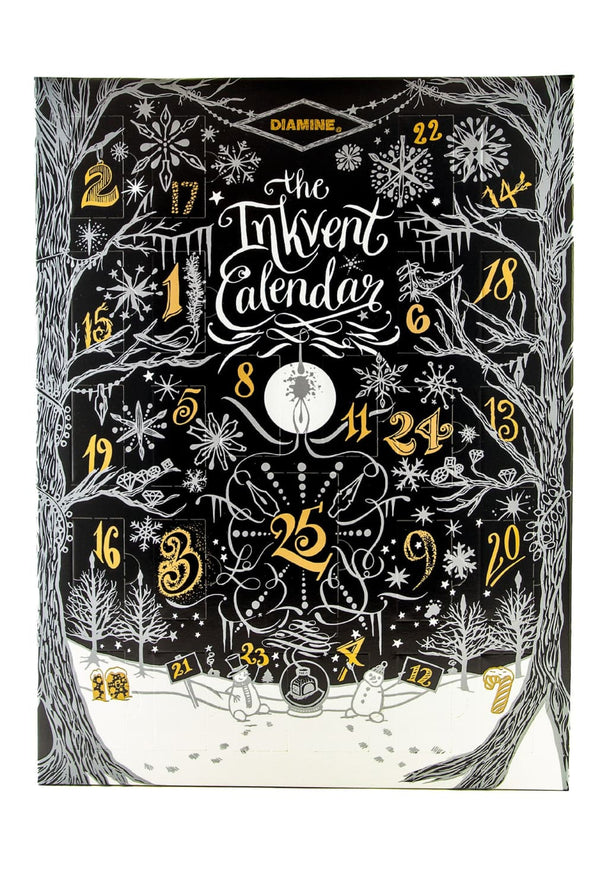 Diamine Inkvent Calendar 2024 - 25 Ink Gift Set - Black Edition Bottled Ink