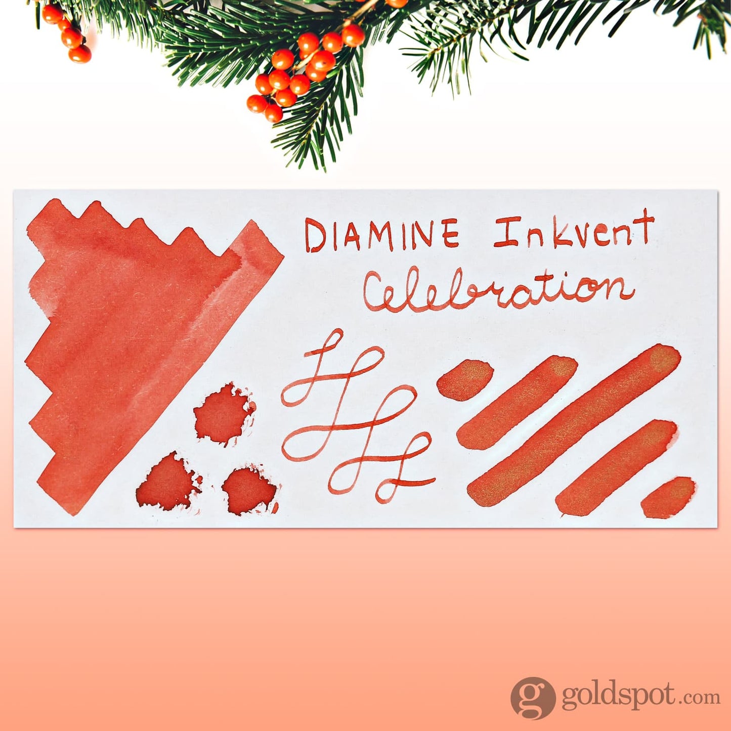 Diamine Inkvent Green Edition Shimmer Bottled Ink in Celebration - 50 mL Bottled Ink