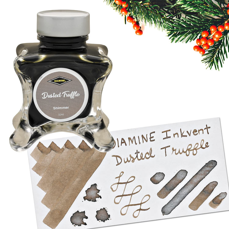 Diamine Inkvent Green Edition Shimmer Bottled Ink in Dusted Truffle - 50 mL Bottled Ink