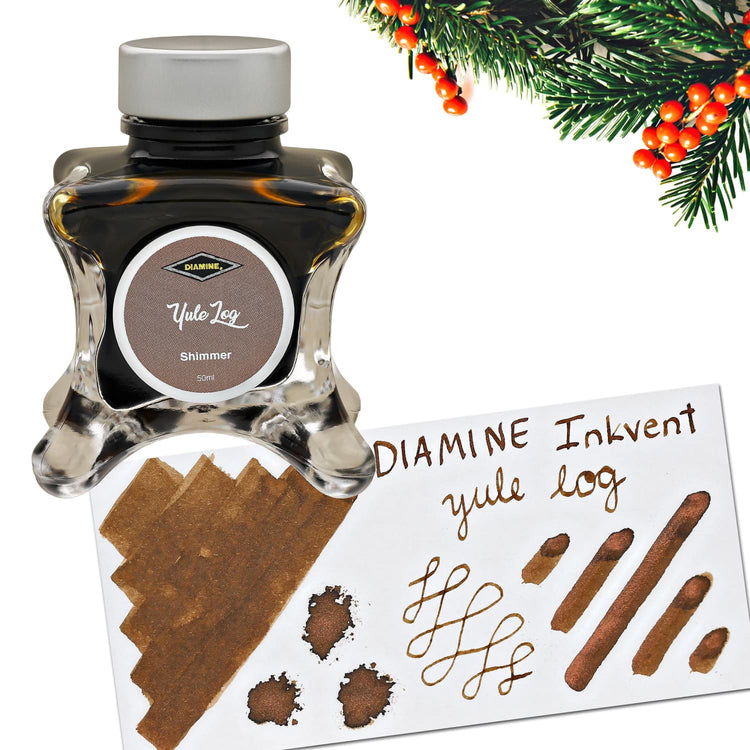 Diamine Inkvent Green Edition Shimmer Bottled Ink in Yule Log - 50 mL Bottled Ink
