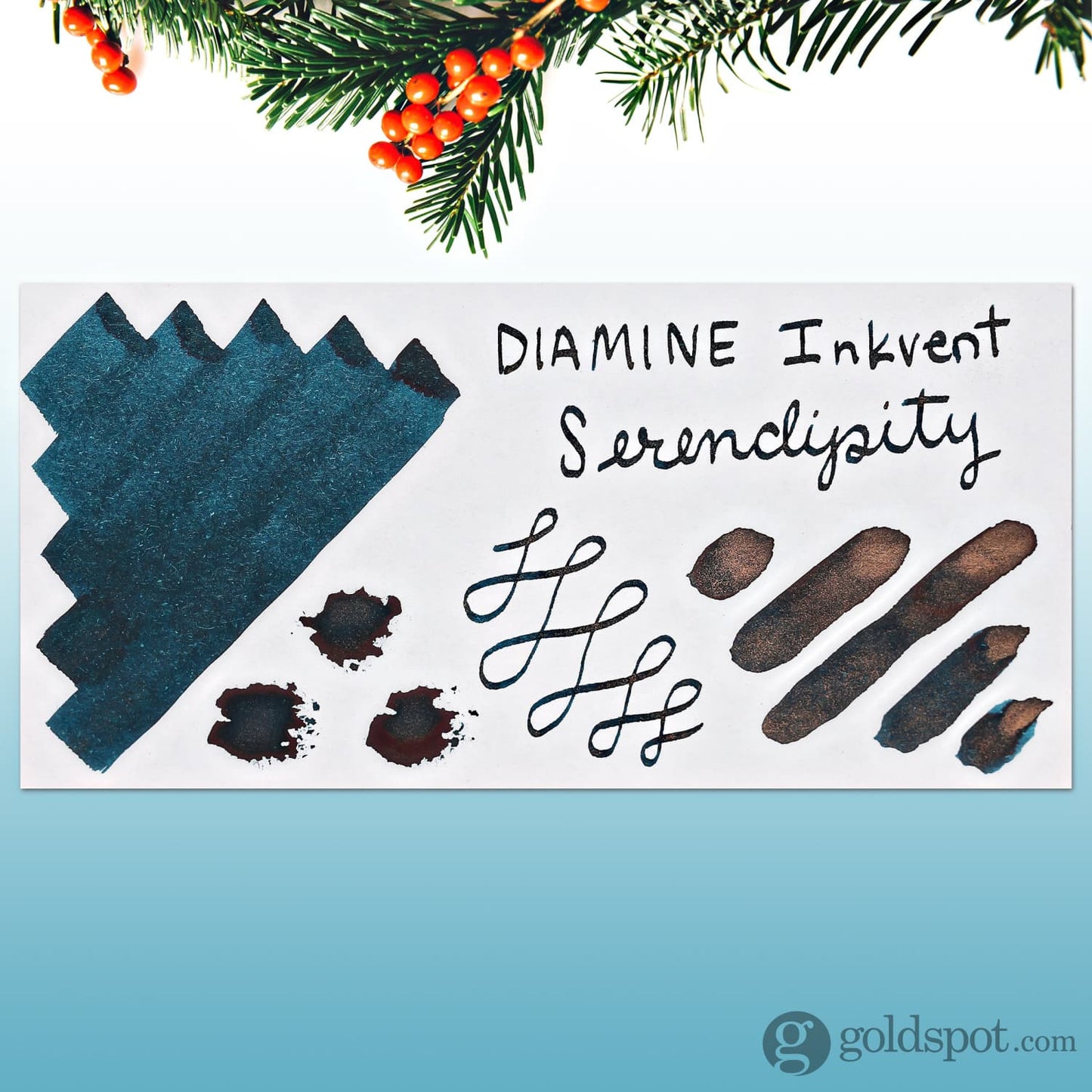 Diamine Inkvent Green Edition Shimmer & Sheen Bottled Ink in Serendipity - 50 mL Bottled Ink