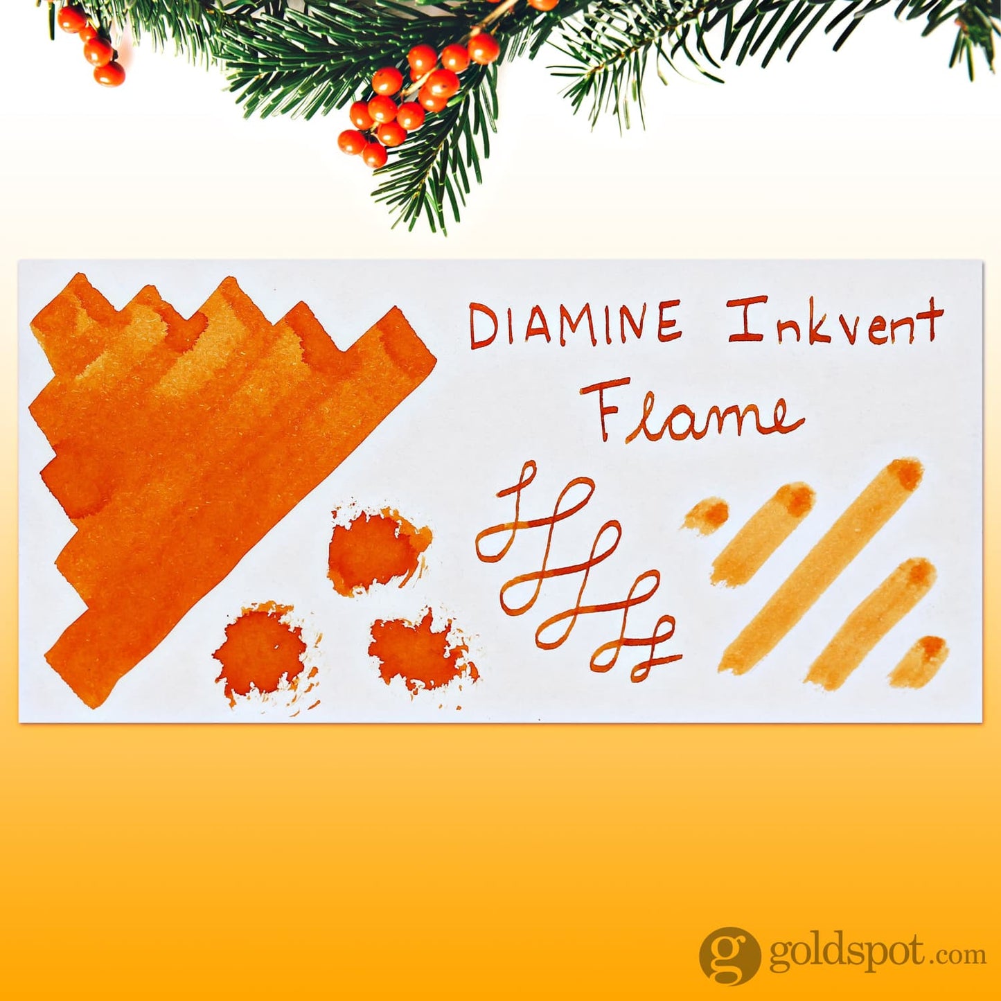 Diamine Inkvent Green Edition Standard Bottled Ink in Flame - 50 mL Bottled Ink