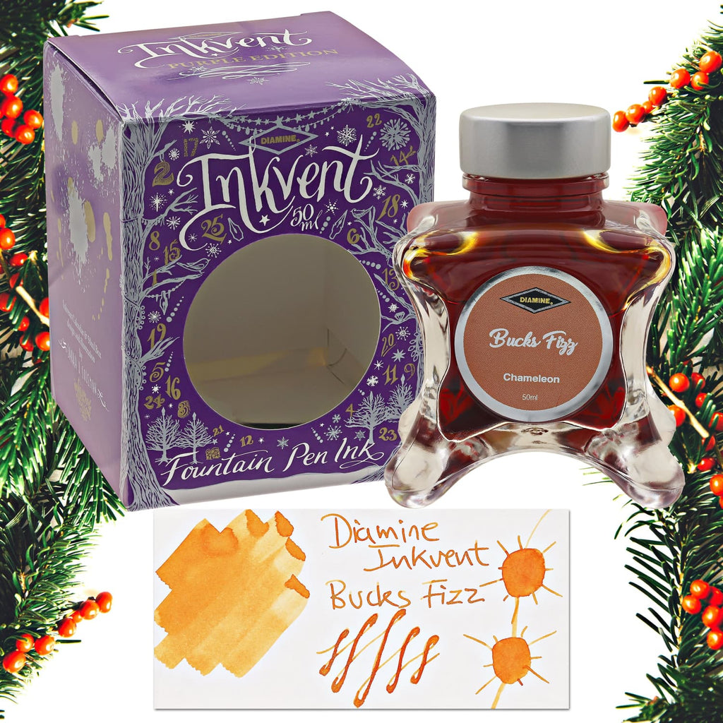 Diamine Inkvent Purple Edition Chameleon & Shimmer Bottled Ink in Bucks Fizz - 50 mL Bottled Ink