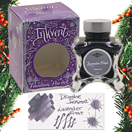 Diamine Inkvent Purple Edition Shimmer Bottled Ink in Lavender Frost - 50 mL