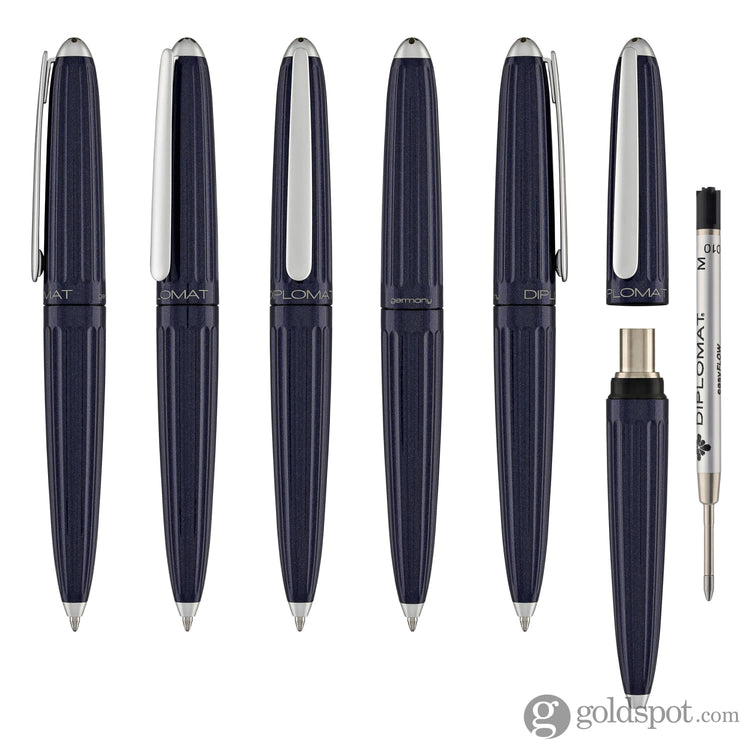 Diplomat Aero Ballpoint Pen in Midnight Blue Pens