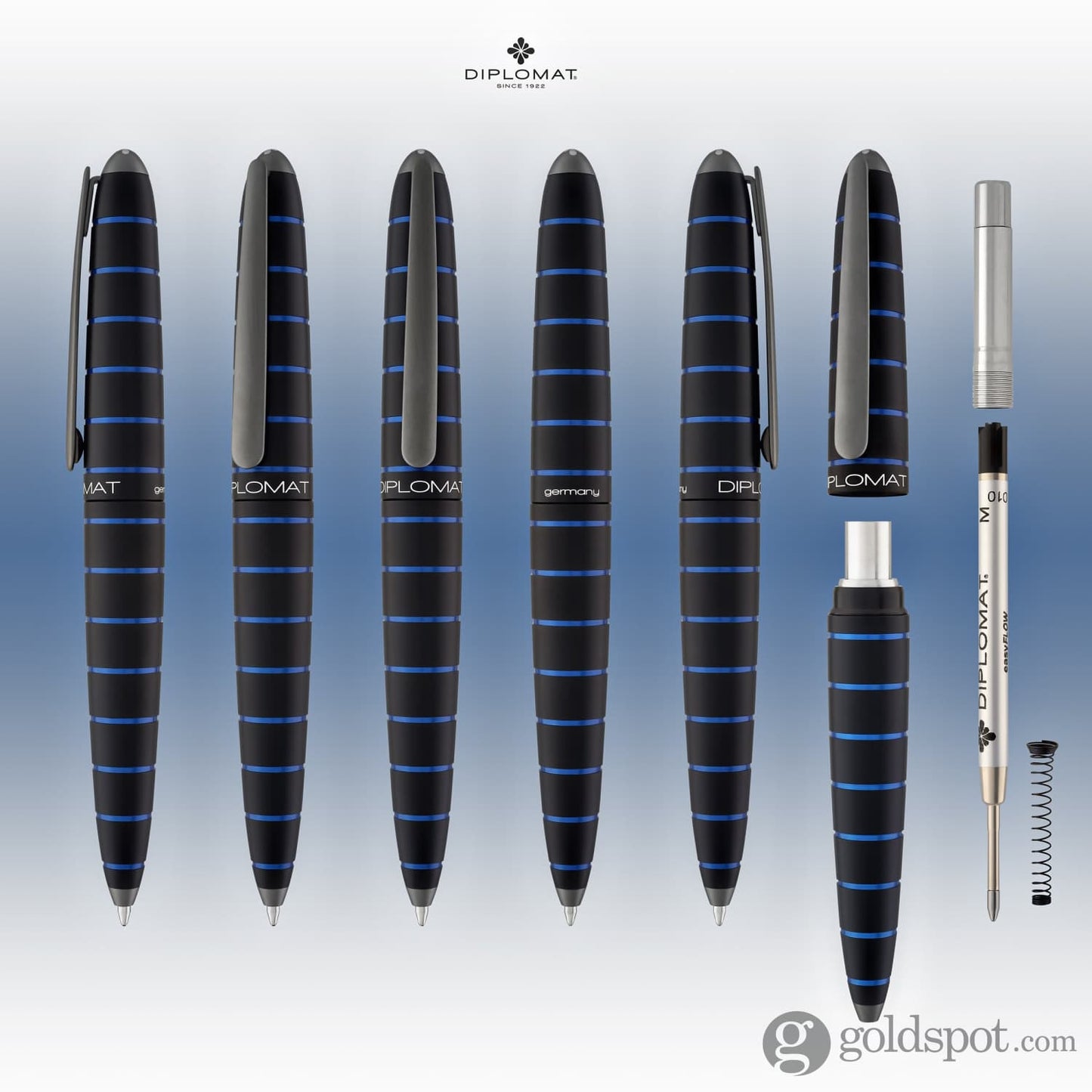 Diplomat Elox Ballpoint Pen in Ring Black/Blue Ballpoint Pen