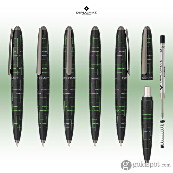 Diplomat Elox Matrix Ballpoint Pen in Ring Black/Green Ballpoint Pen