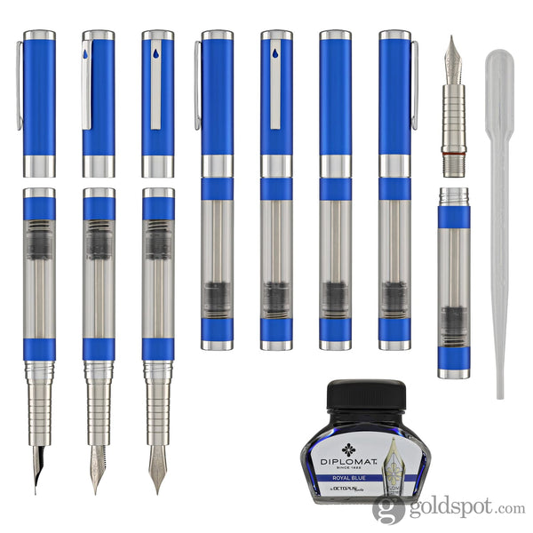 Diplomat Nexus Demo Fountain Pen in Blue/Chrome Fountain Pen