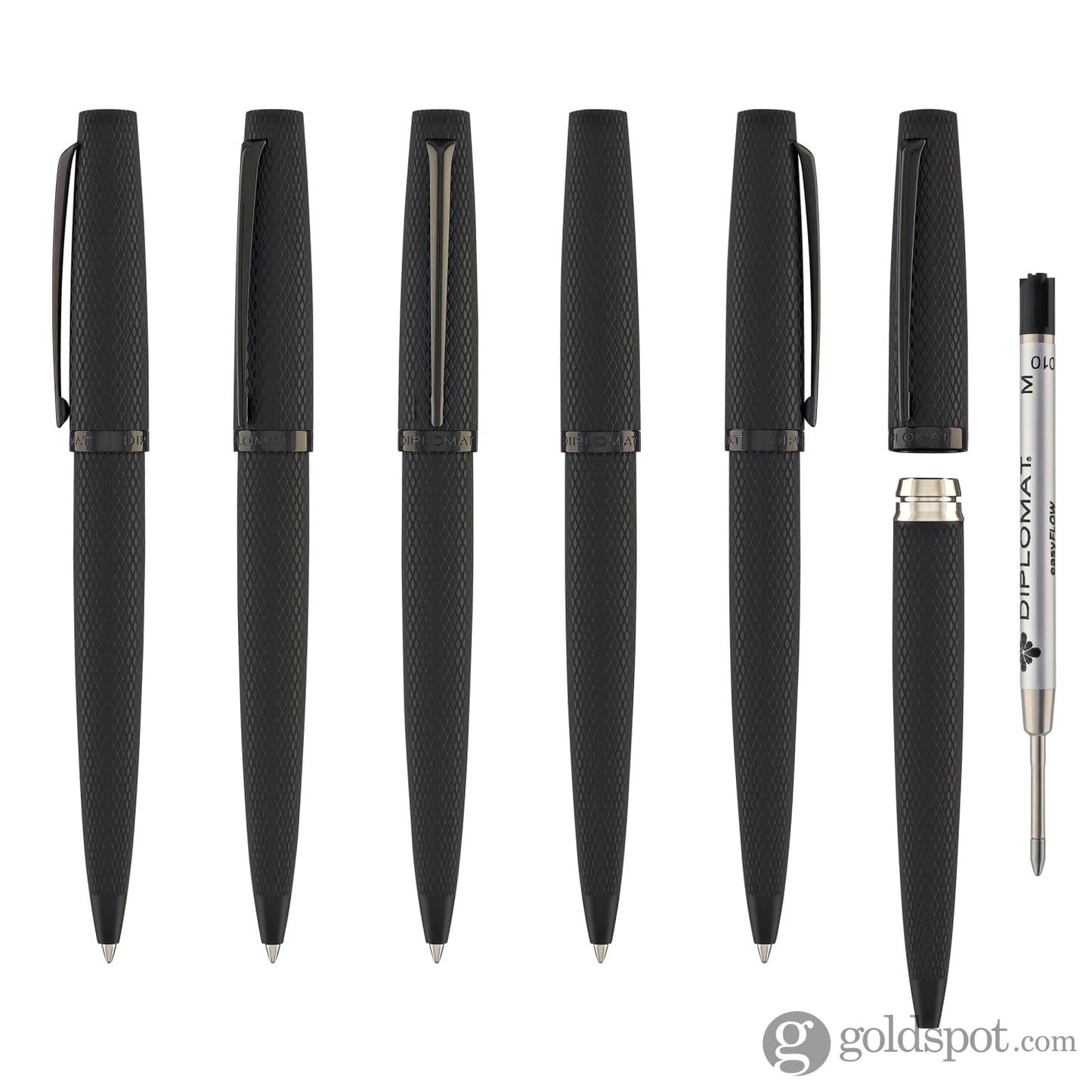 Diplomat Viper Ballpoint Pen in Black Guilloche Ballpoint Pens