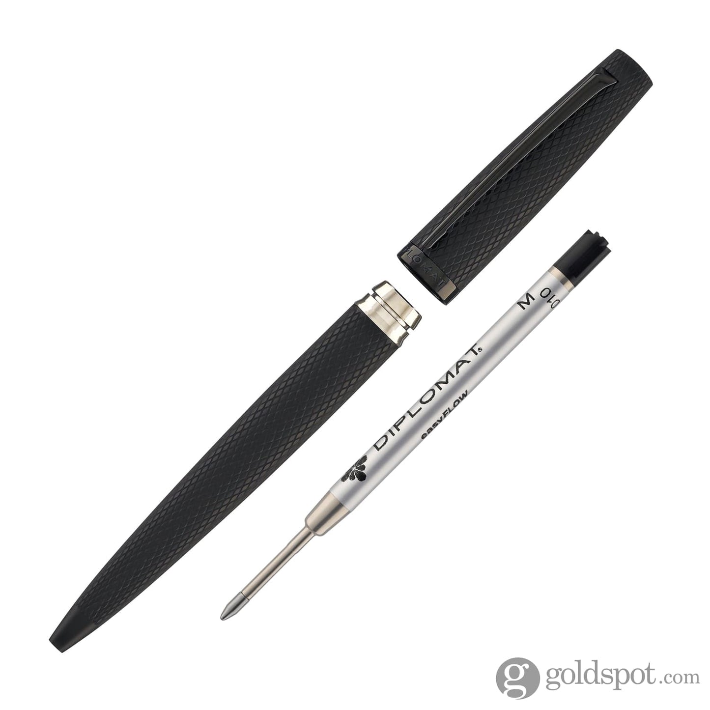 Diplomat Viper Ballpoint Pen in Black Guilloche Ballpoint Pens