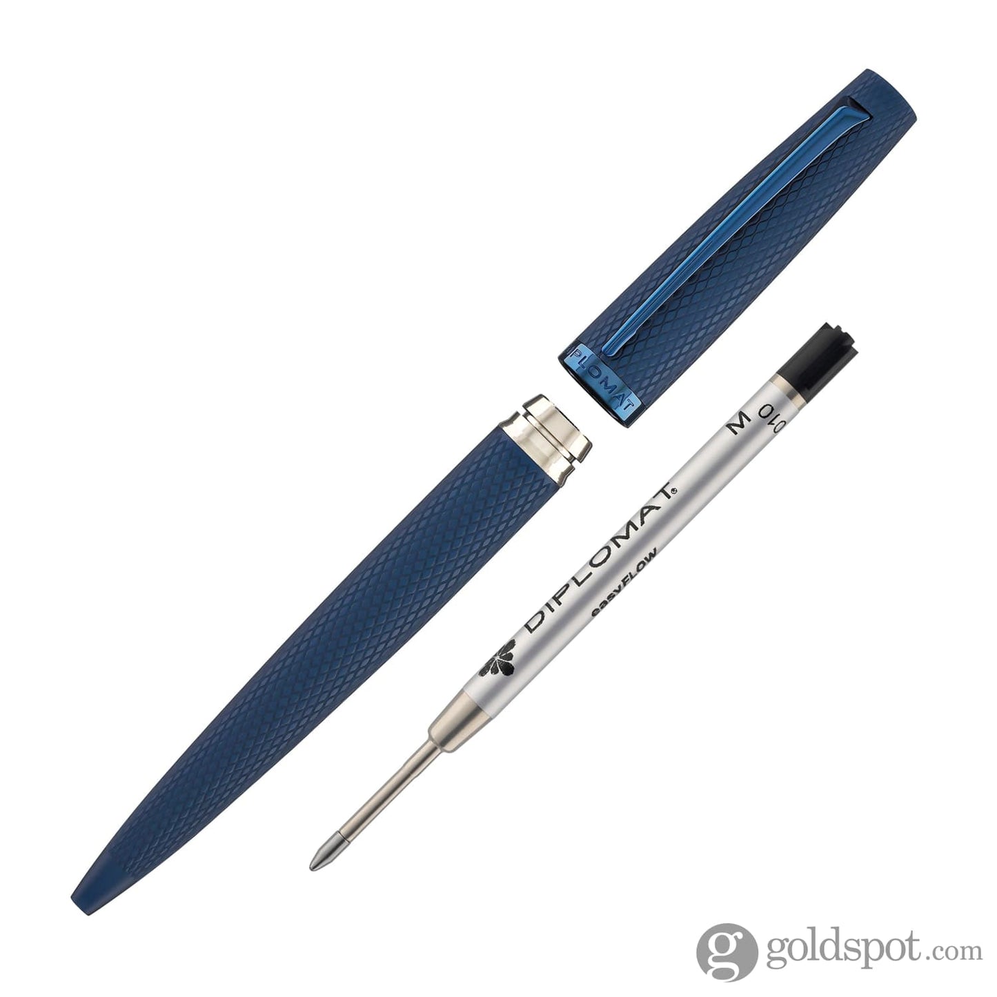 Diplomat Viper Ballpoint Pen in Blue Guilloche Ballpoint Pens