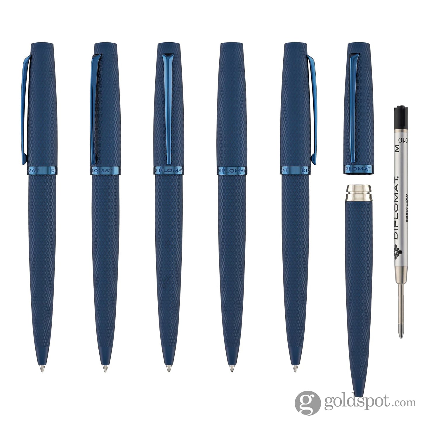 Diplomat Viper Ballpoint Pen in Blue Guilloche Ballpoint Pens