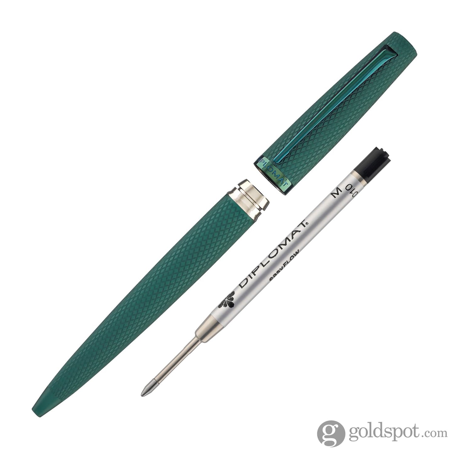 Diplomat Viper Ballpoint Pen in Green Guilloche Ballpoint Pens