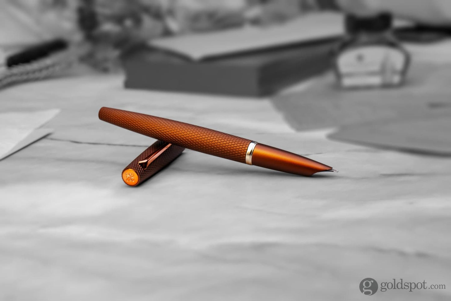 Diplomat Viper Fountain Pen Fine/Medium in Brown Guilloche Fountain Pen