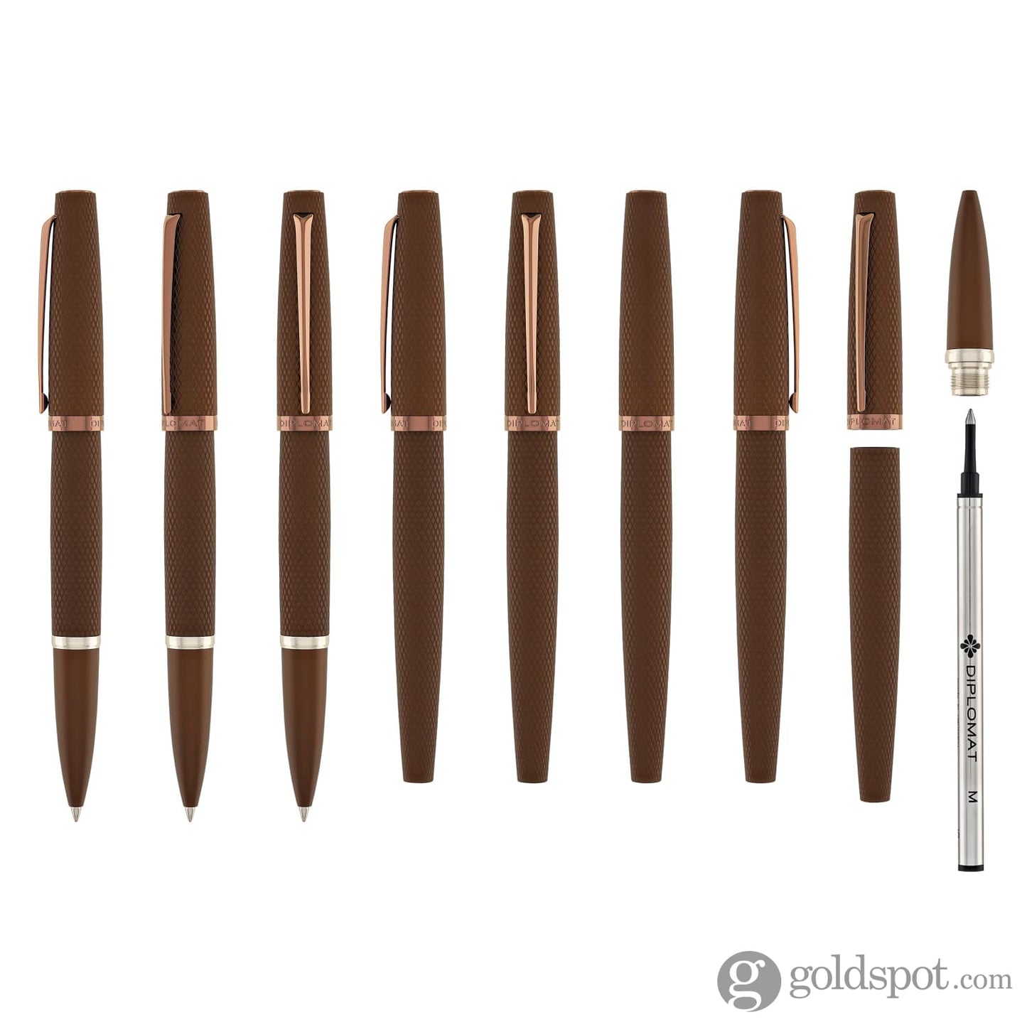 Diplomat Viper Rollerball Pen in Brown Guilloche Rollerball Pen