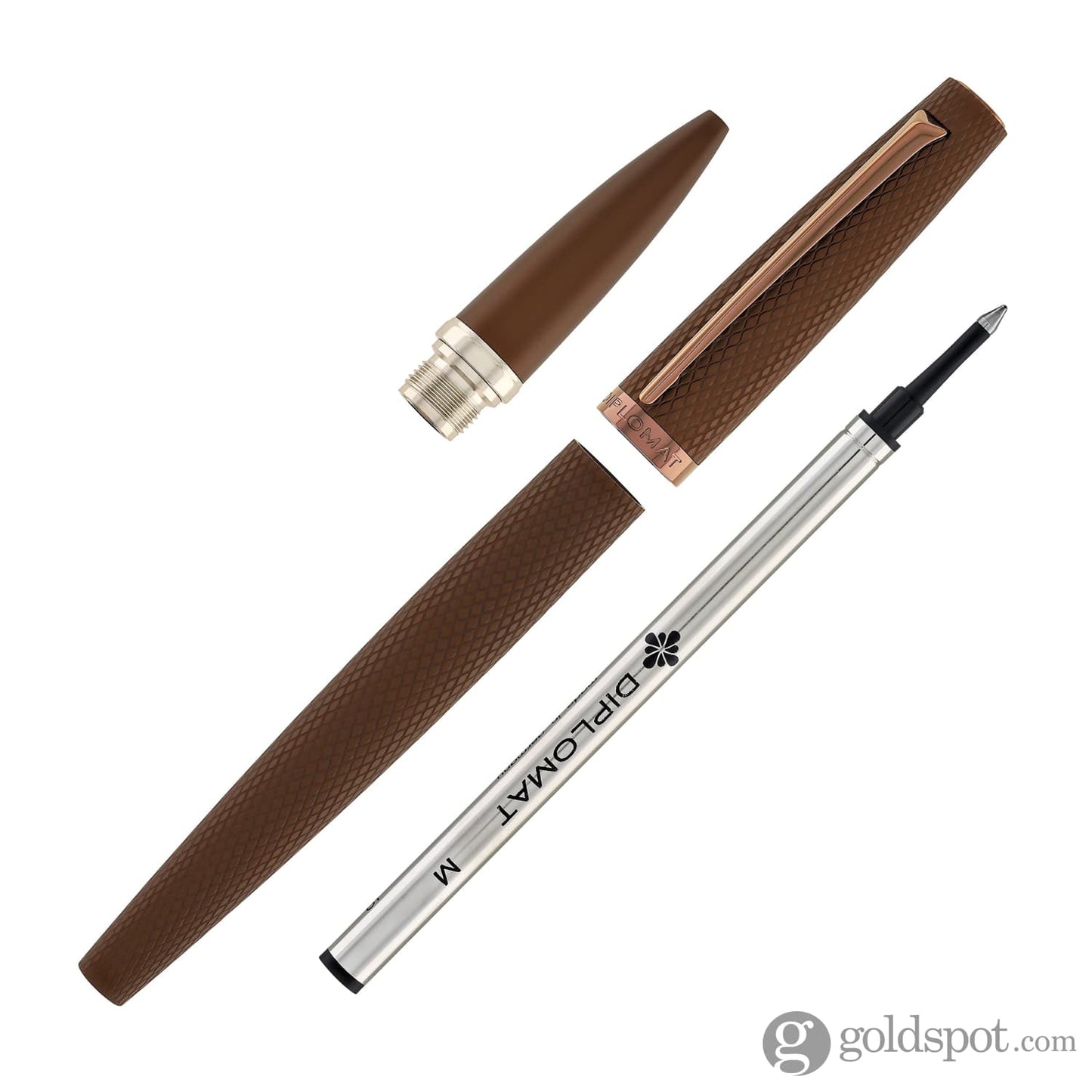 Diplomat Viper Rollerball Pen in Brown Guilloche Rollerball Pen