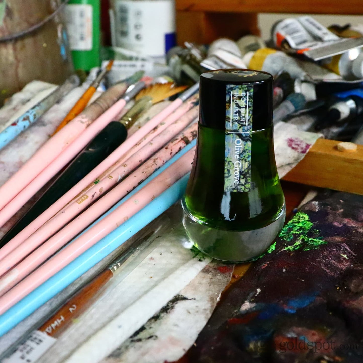 Dominant Industry Van Gogh Standard Series Bottled Ink in Olive Green - 25mL Bottled Ink