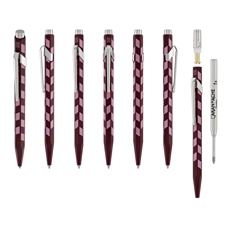 Caran d'Ache 849 Mosaic Ballpoint Pen in Garnet Red