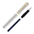 Waterman Impression Fountain Pen in Stainless Steel with Gold Coated - Fine Point